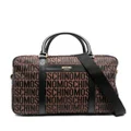 Moschino monogram-pattern leather laptop bag - Brown
