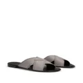 Giuseppe Zanotti Flavio crossover-straps leather slides - Grey