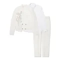 MAISON AVA Lance floral-embroidered three-piece suit - White