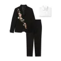 MAISON AVA Olwyn floral-embroidered three-piece suit - Black