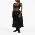 Maje ruffled maxi skirt - Black