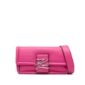 Karl Lagerfeld Autograph-plaque crossbody bag - Pink