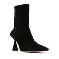 Aquazzura 100mm pointed suede ankle boots - Black