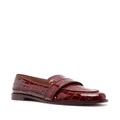 Aquazzura Martin crocodile-embossed leather loafers - Red