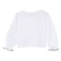 Douuod Kids ruffled long-sleeve cotton blouse - White