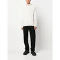Emporio Armani ribbed-knit zip-up hoodie - Neutrals