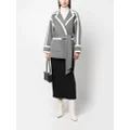 Maje belted wool-blend coat - Grey