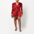 Alberta Ferretti bow-detailing pleated dress - Red
