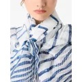 Emporio Armani striped sheer-finish scarf - Blue