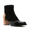 Chie Mihara 80mm suede panelled leather boots - Black