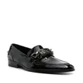 Casadei buckle-embellished patent leather loafers - Black