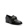 Casadei buckle-embellished patent leather loafers - Black