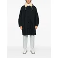 Jil Sander shearling-collar button-up coat - Black