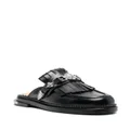Toga Pulla fringed leather slippers - Black