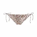 Tory Burch leopard-print bikini bottoms - Brown