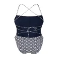 Tory Burch monogram-pattern swimsuit - Blue