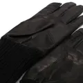 Rick Owens ribbed leather gloves - Black