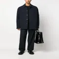 Jil Sander logo-jacquard virgin wool shirt jacket - Blue