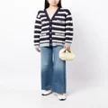 b+ab striped knitted cardigan - White