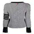 Thom Browne signature 4-Bar stripe pullover - Grey