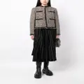 sacai tweed-panel cropped puffer jacket - Brown