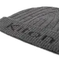 Kiton intarsia-knit logo cashmere beanie - Grey