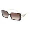 Bvlgari tortoiseshell-effect square-frame sunglasses - Brown