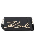 Karl Lagerfeld medium Signature leather shoulder bag - Black