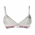 Moschino logo-tape triangle-cup bra - Grey