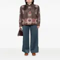 ETRO mix-print pointed-collar silk shirt - Brown