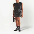Prada sleeveless leather mini dress - Black