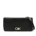 Calvin Klein logo-plaque faux-leather crossbody bag - Black