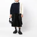 sacai high-waisted pleated midi skirt - Black