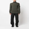 Stone Island Compass-patch ribbed-knit jumper - Green