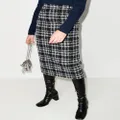 Alessandra Rich check-pattern midi skirt - Black