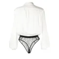 Kiki de Montparnasse silk and lace crossover bodysuit - White
