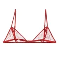 Kiki de Montparnasse buttoned lace soft bra - Red