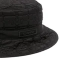 GANNI logo-patch quilted bucket hat - Black