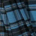 GANNI logo-patch check-pattern scarf - Blue