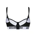 Moschino logo-waistband bra - White