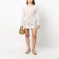 Missoni sequin-embellished zigzag-woven miniskirt - White