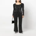 Missoni sequin-embellished ribbed-knit trousers - Black