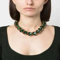Marni cabochon-embellished chain necklace - Green