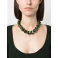 Marni cabochon-embellished chain necklace - Green