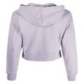 Calvin Klein Jeans logo-patch cropped hoodie - Purple