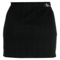 Calvin Klein Jeans logo-patch cotton skirt - Black