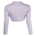Calvin Klein Jeans cropped ribbed jersey cardigan - Purple
