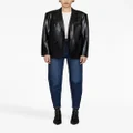 ANINE BING notched recycled-leather blazer - Black