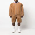 Zegna stripe-pattern cashmere shorts - Brown