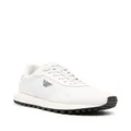 Emporio Armani logo-plaque calf leather sneakers - White